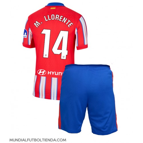 Camiseta Atletico Madrid Marcos Llorente #14 Primera Equipación Replica 2024-25 para niños mangas cortas (+ Pantalones cortos)